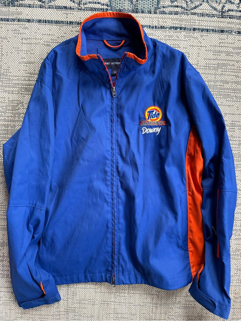 Tide x Downy Blue & Orange Racing Windbreaker Jacket NASCAR Size L